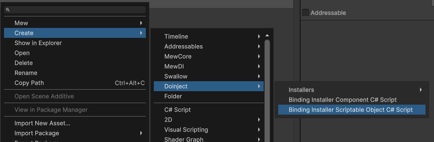 CreateScriptableObjectInstaller CreateScriptableObjectInstaller